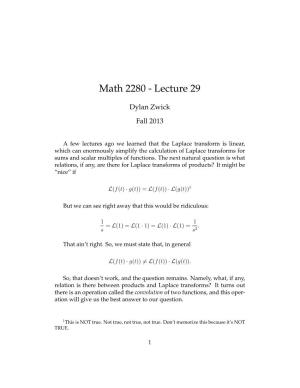 Math 2280 - Lecture 29