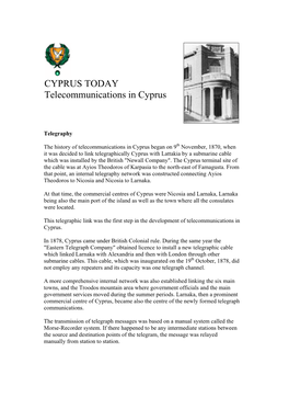 History of Telecommunications in Cyprus