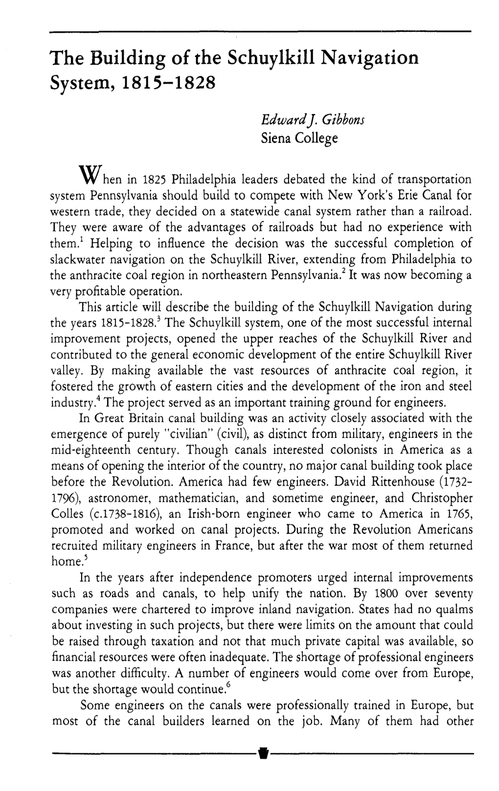 The Building of the Schuylkill Navigation System, 1815-1828