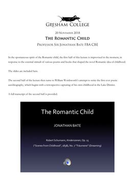 The Romantic Child