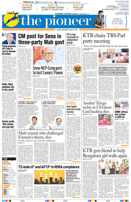 CM Post for Sena in Three-Party Mah Govt