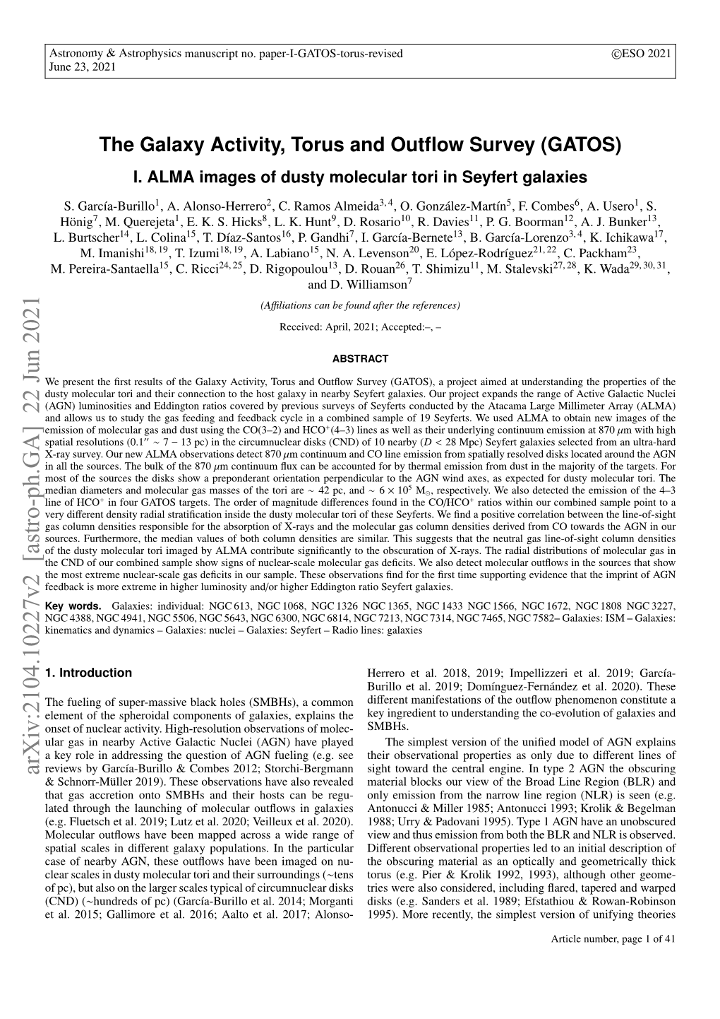 The Galaxy Activity, Torus and Outflow Survey (GATOS)