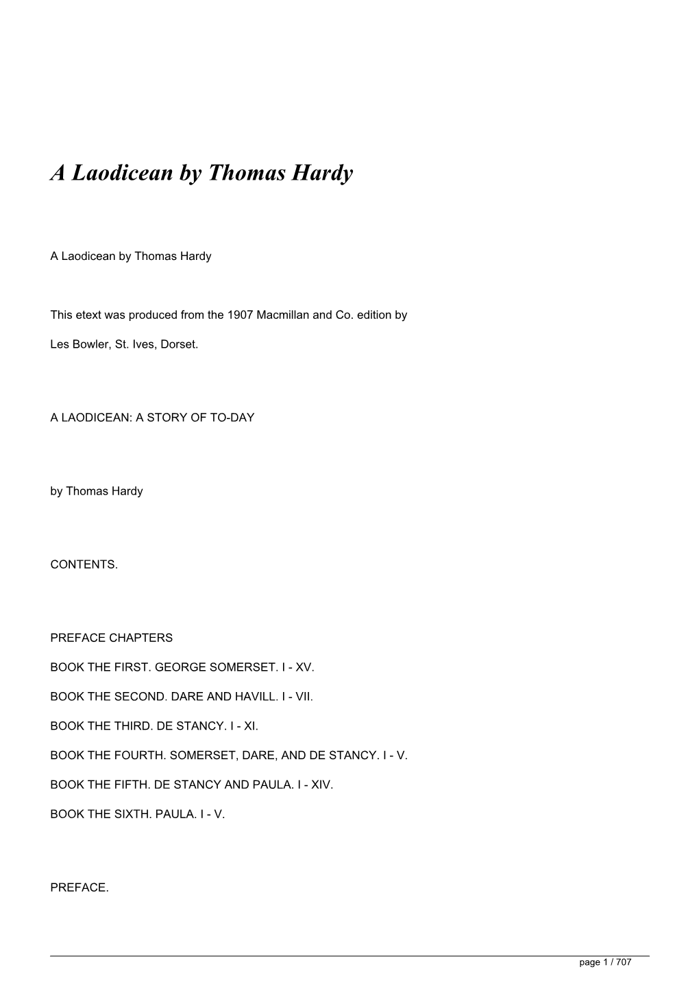 A Laodicean by Thomas Hardy&lt;/H1&gt;