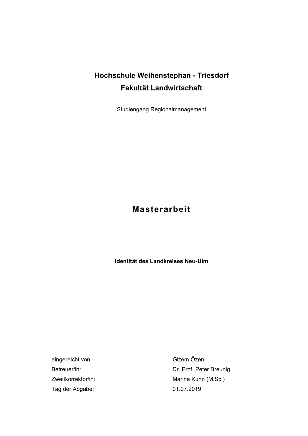 Masterarbeit