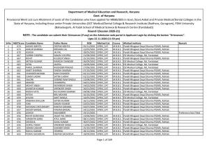 Department of Medical Education and Research, Haryana Govt. Of