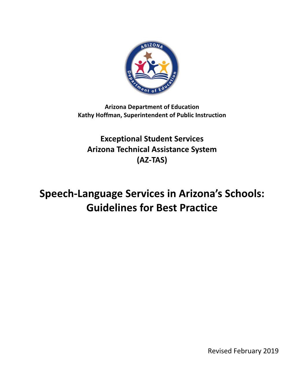 Speech-Language Services in Arizona Schools: Guidelines for Best Practice