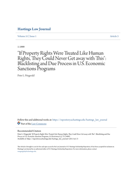 "If Property Rights Were Treated Like Human Rights, They Could Never Get Away with This": Blacklisting and Due Process in U.S