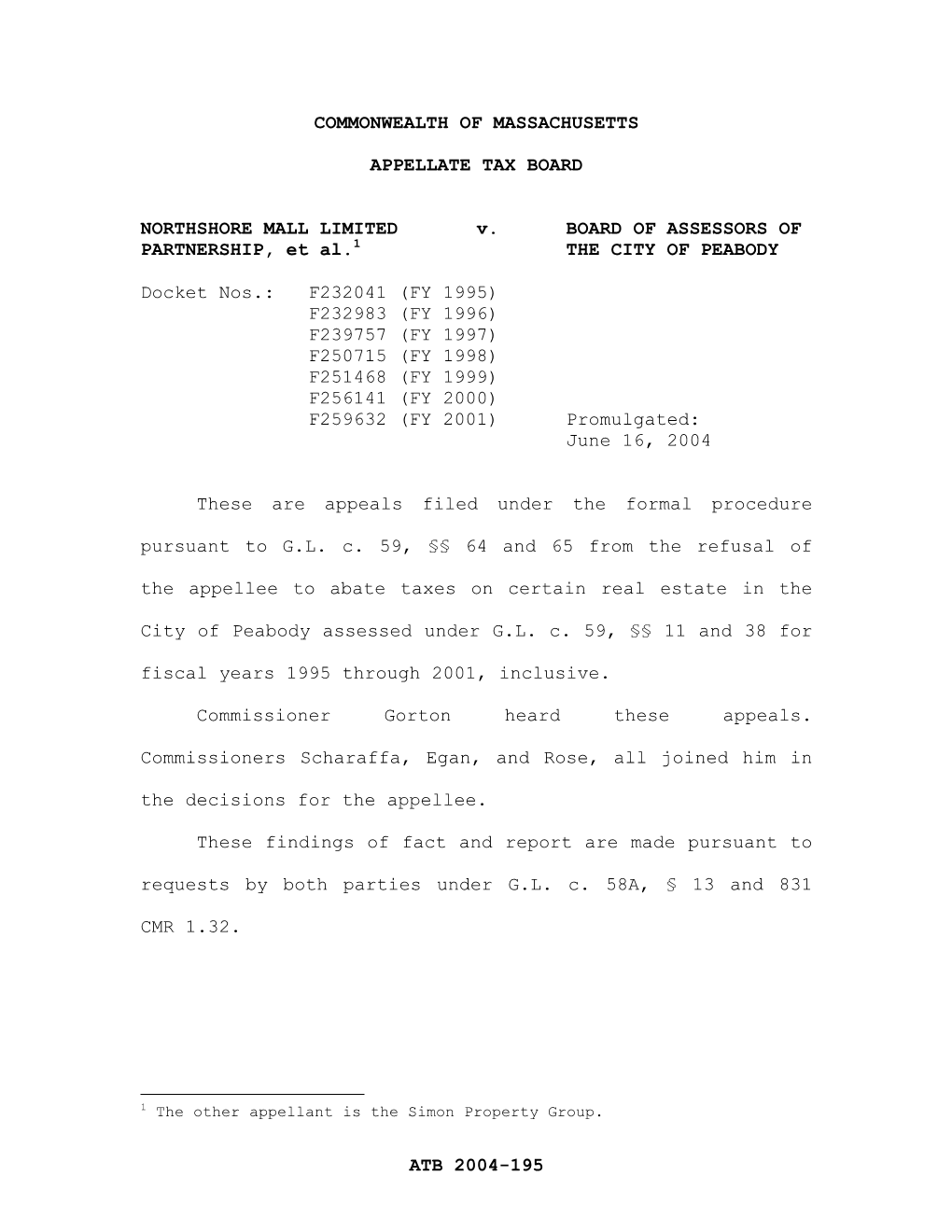 Atb 2004-195 Commonwealth of Massachusetts Appellate