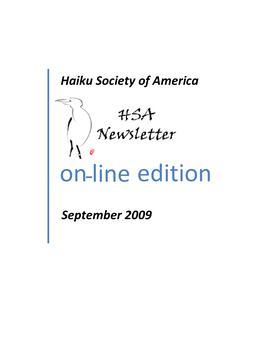 Fall 2009 HSA Newsletter