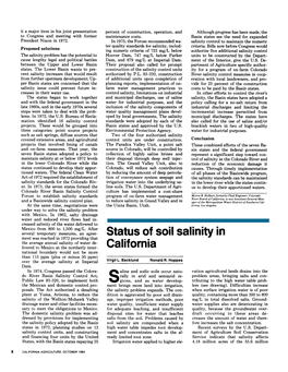 Status of Soil Salinity in California