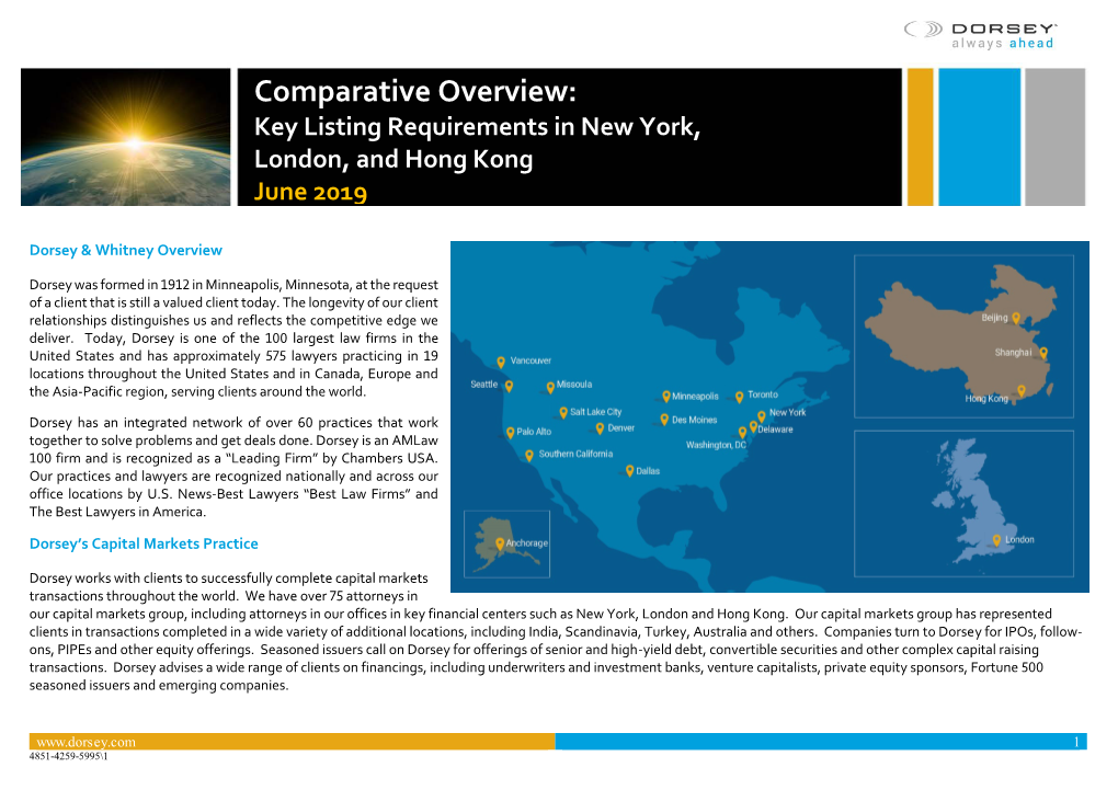 Comparative Overview: Key Listing Requirements in New York, London