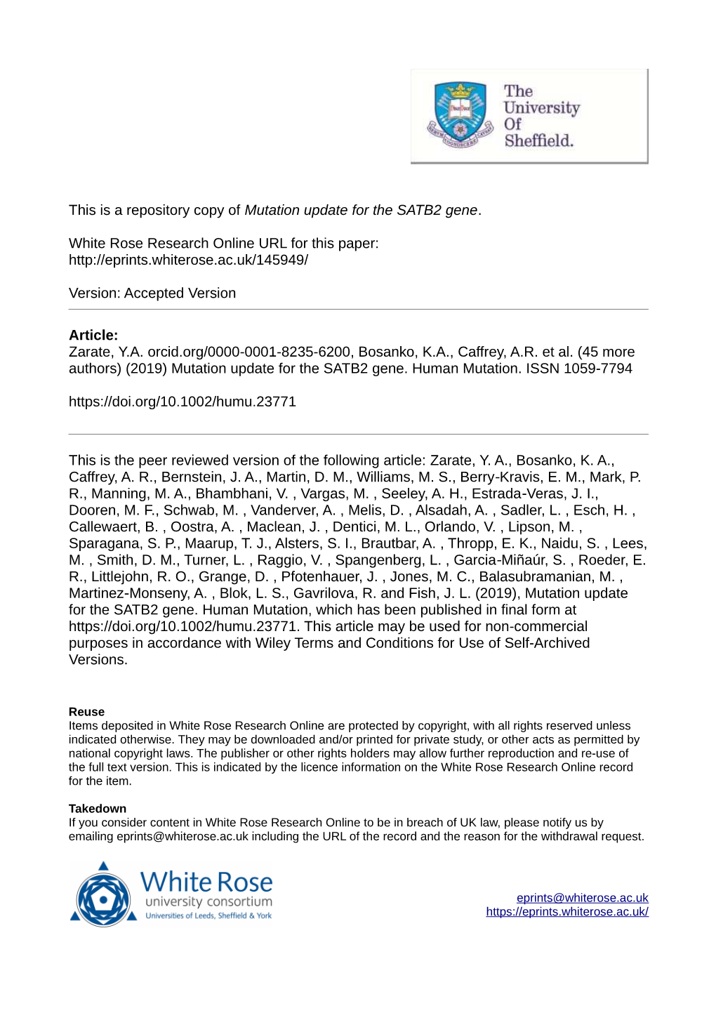 Mutation Update for the SATB2 Gene