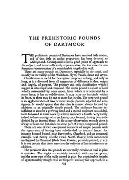 The Prehistoric Pounds of Dartmoor