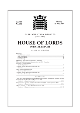 House of Lords Official Report