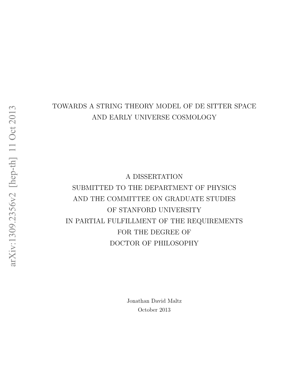 Towards String Theory Models of Desitter Space and Early Universe