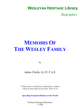 Memoirs of the Wesley Family