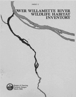 Lower Willamette River Wildlife Habitat Inventory Data Sheets, Consists of the Data Sheets for Each Habitat Site, and the Validation Sheets