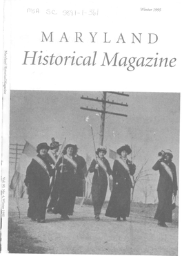 Maryland Historical Magazine, 1995, Volume 90, Issue No. 4