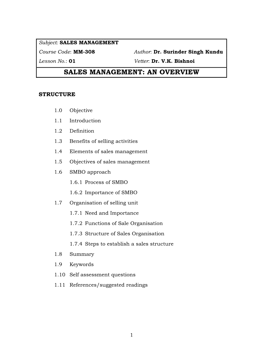 Sales Management: an Overview