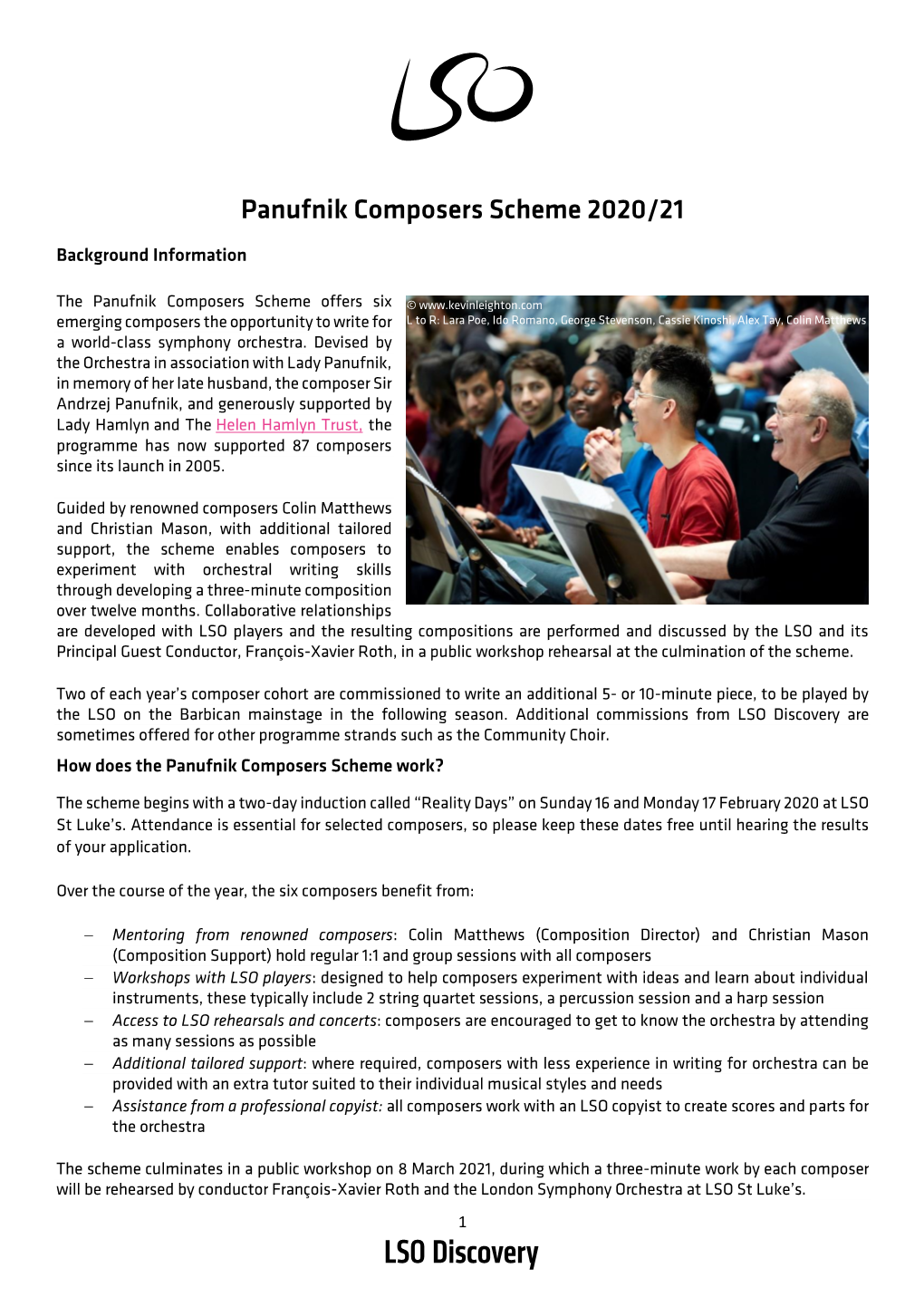 Panufnik Composers Scheme 2020/21