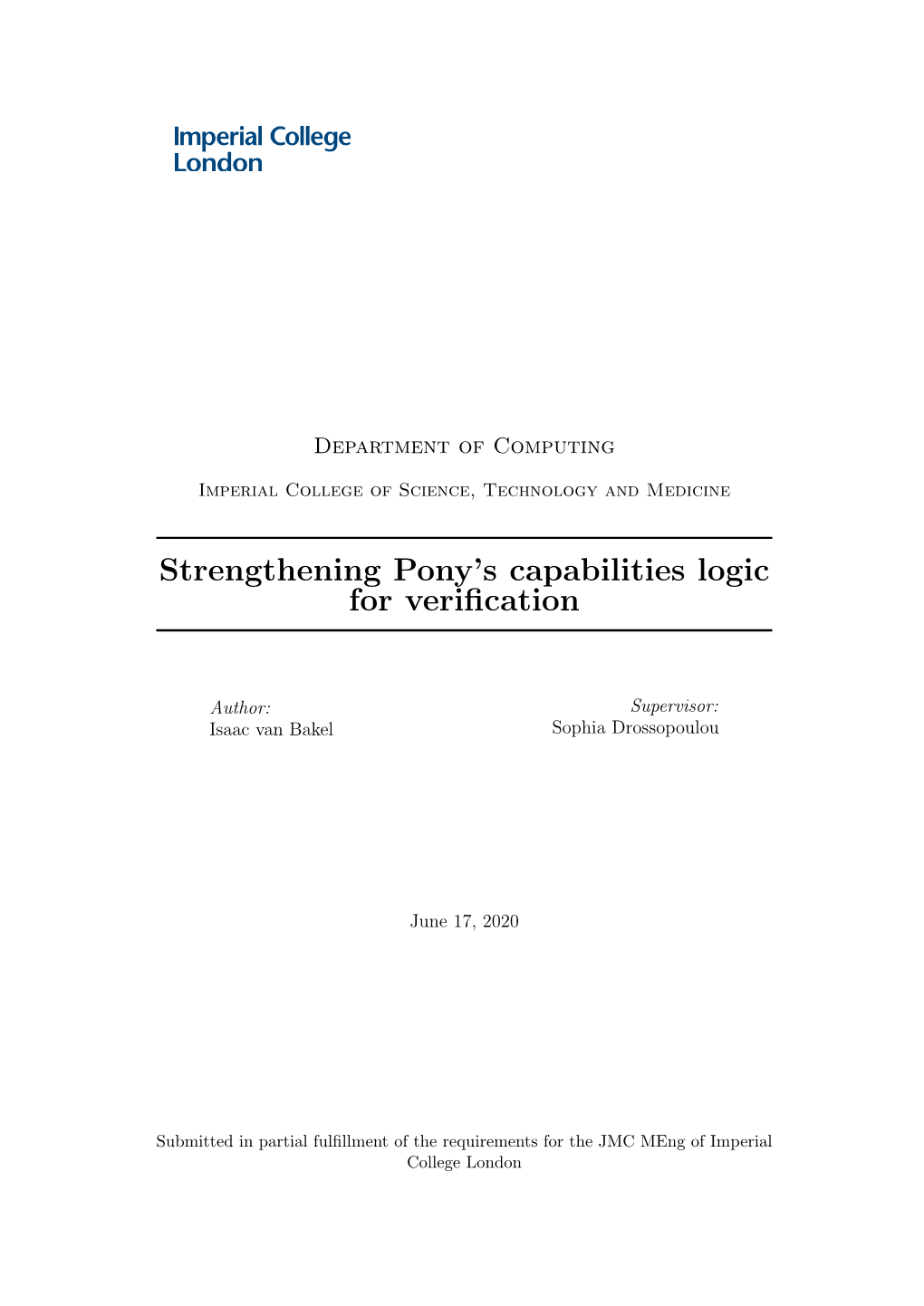 Strengthening Pony's Capabilities Logic for Verification