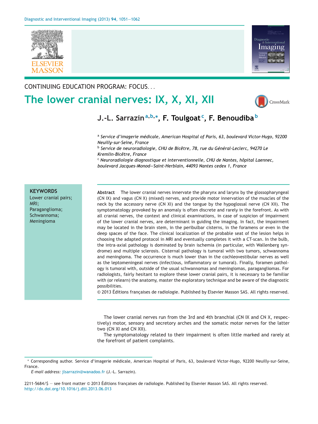 The Lower Cranial Nerves: IX, X, XI, XII