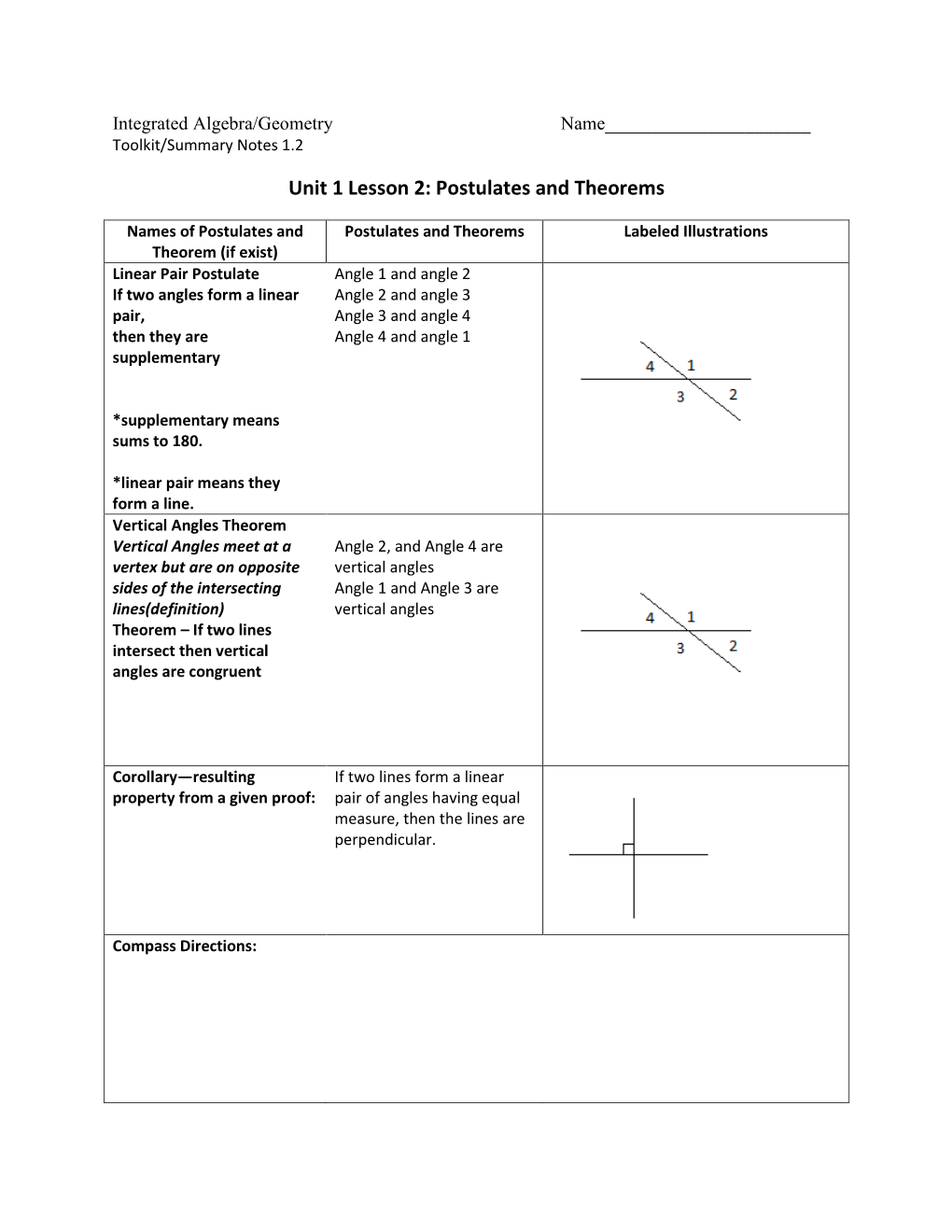 Postulates and Theorems