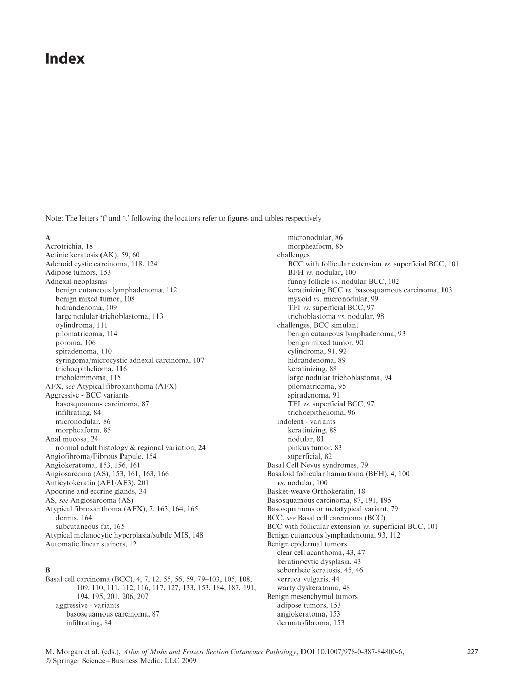 Note: the Letters 'F' and 'T' Following the Locators Refer to Figures and Tables