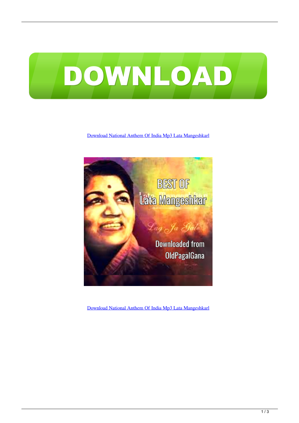 Download National Anthem of India Mp3 Lata Mangeshkarl