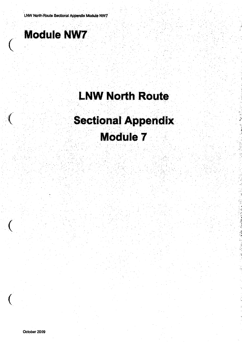 Module NW7 LNW North Route Ectional Appendix Module 7