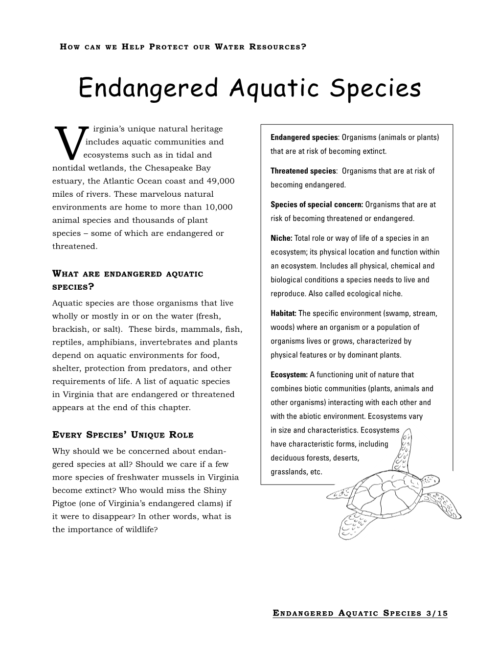 Endangered Aquatic Species