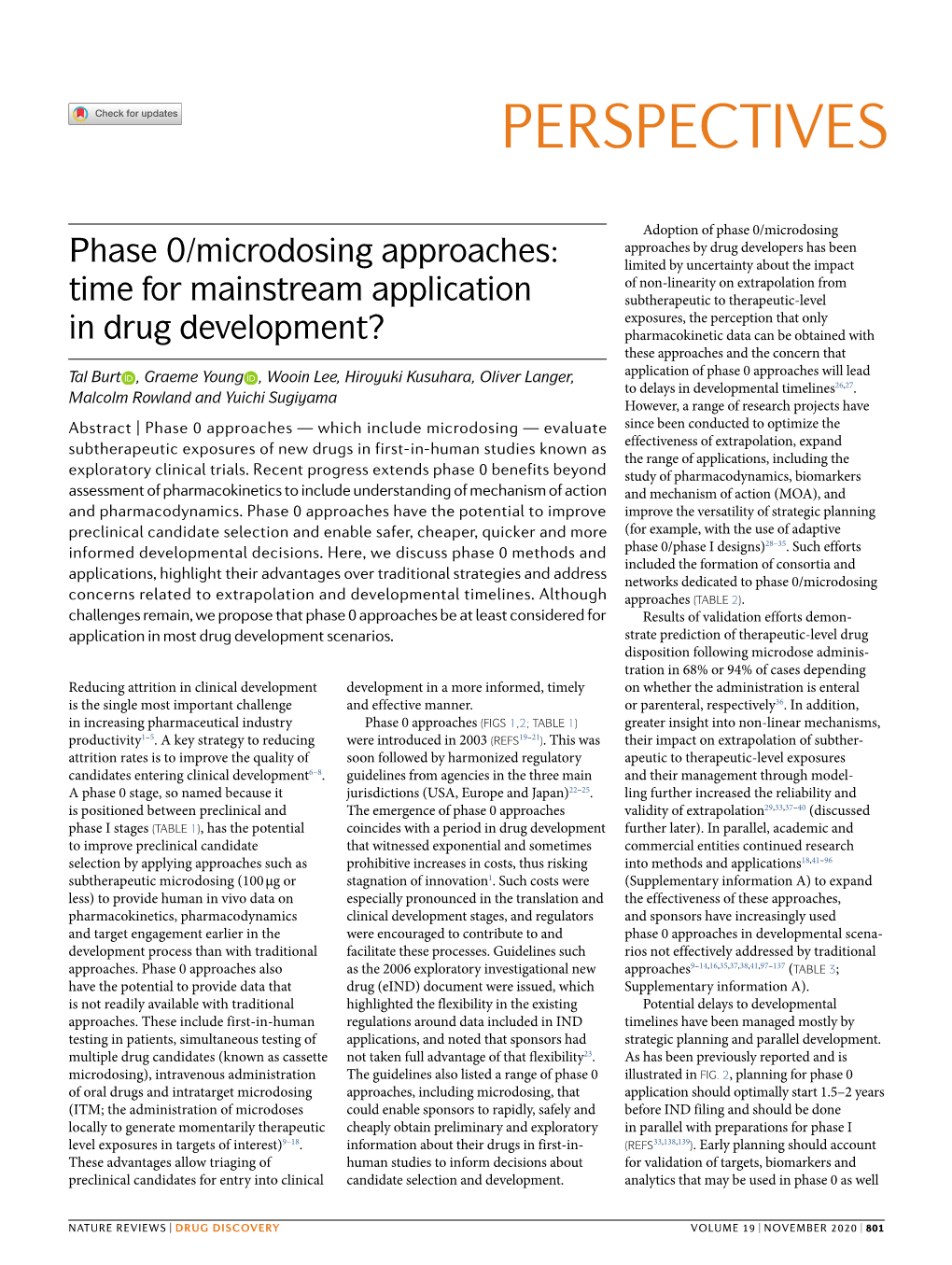 Phase 0/Microdosing Approaches