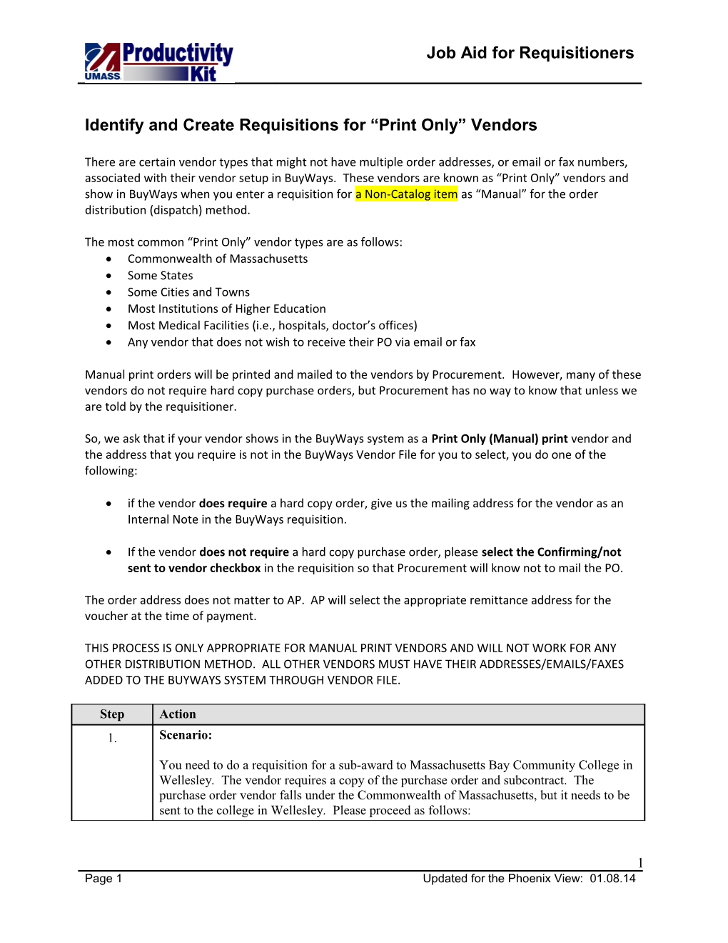 Identify and Create Requisitions for Print Only Vendors