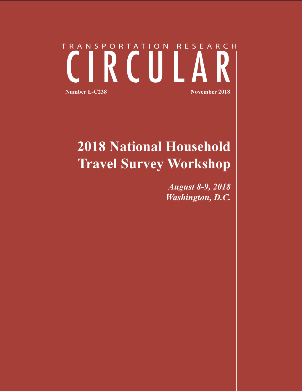 2018 National Household Travel Survey Workshop