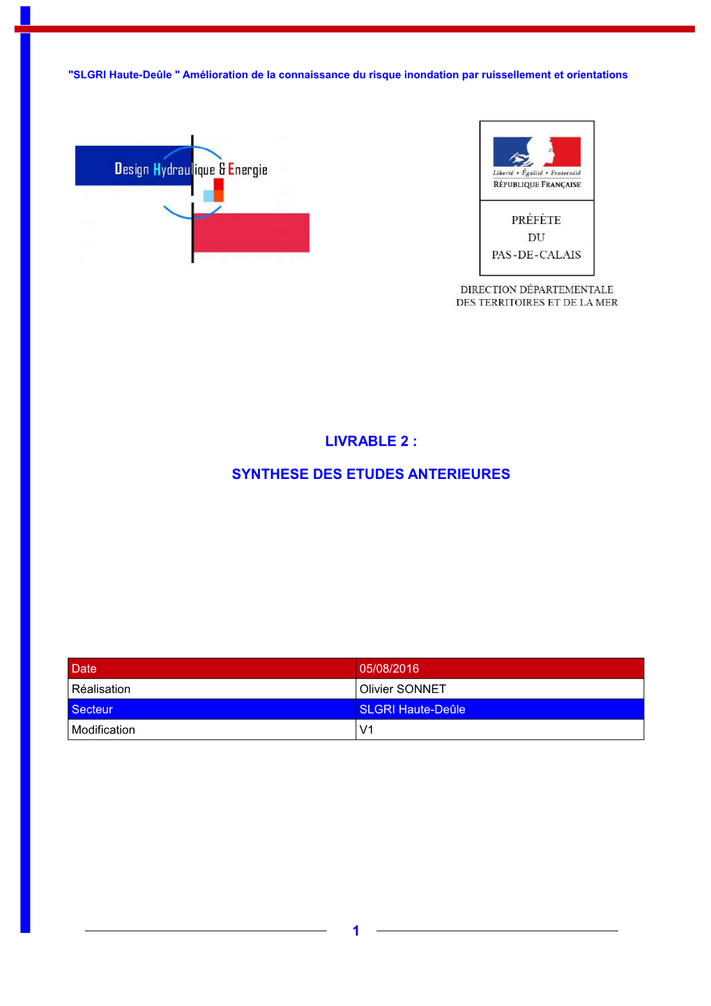 1 Livrable 2 : Synthese Des Etudes Anterieures