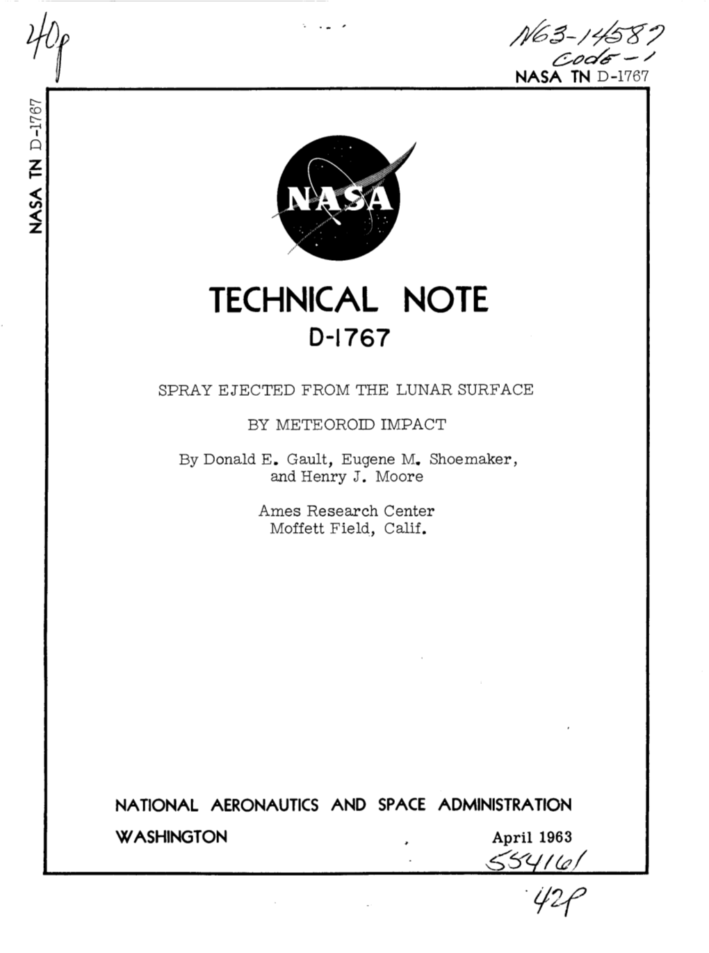 Spray Ejected from the Lunar Surface By