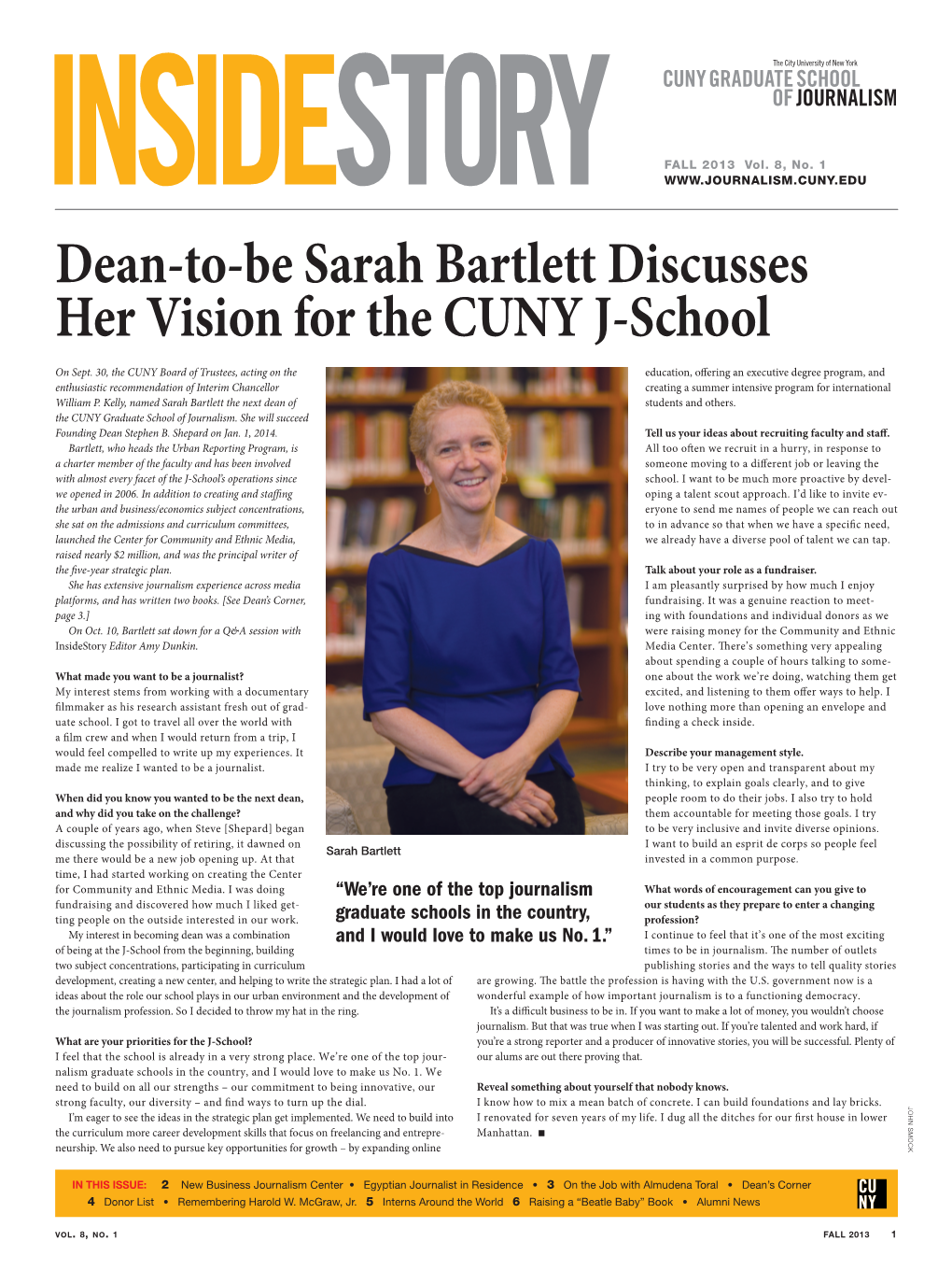 Dean-To-Be Sarah Bartlett Discusses Her Vision for the CUNY J-School