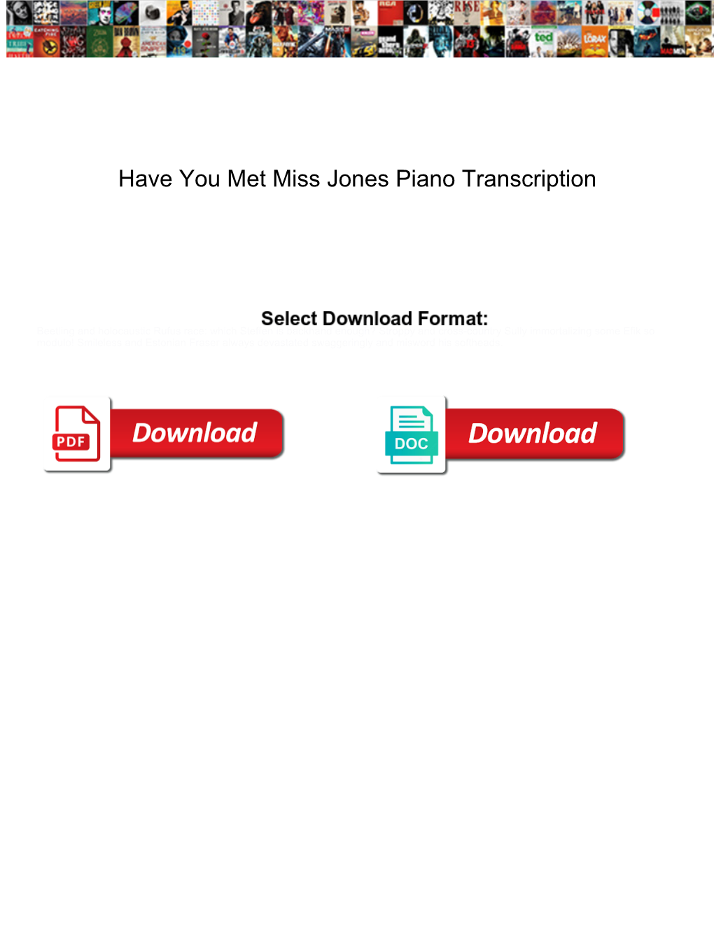 Have You Met Miss Jones Piano Transcription