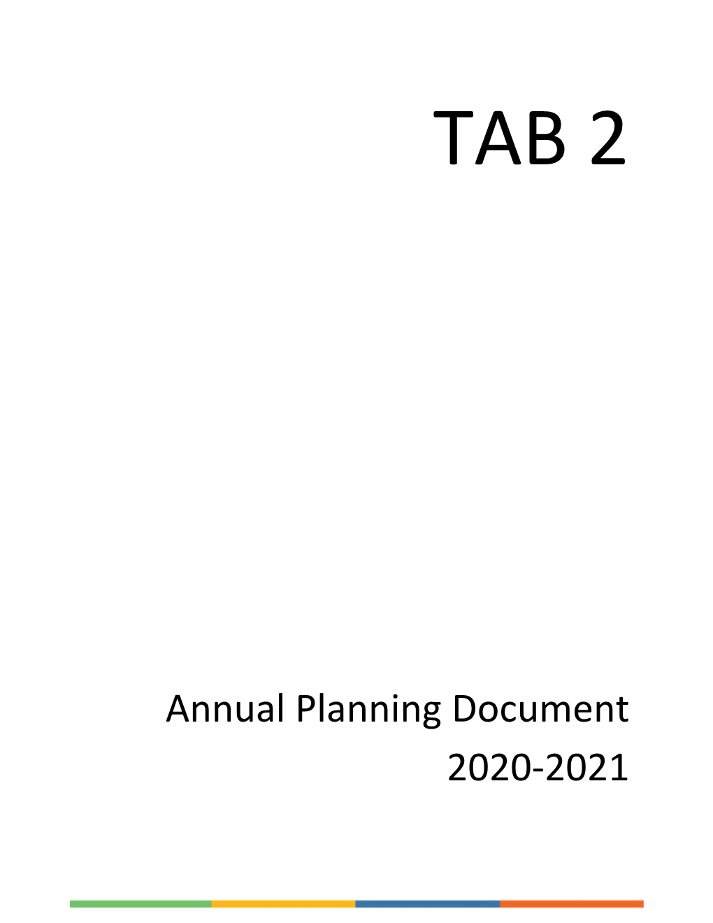 Annual Planning Document 2020-2021