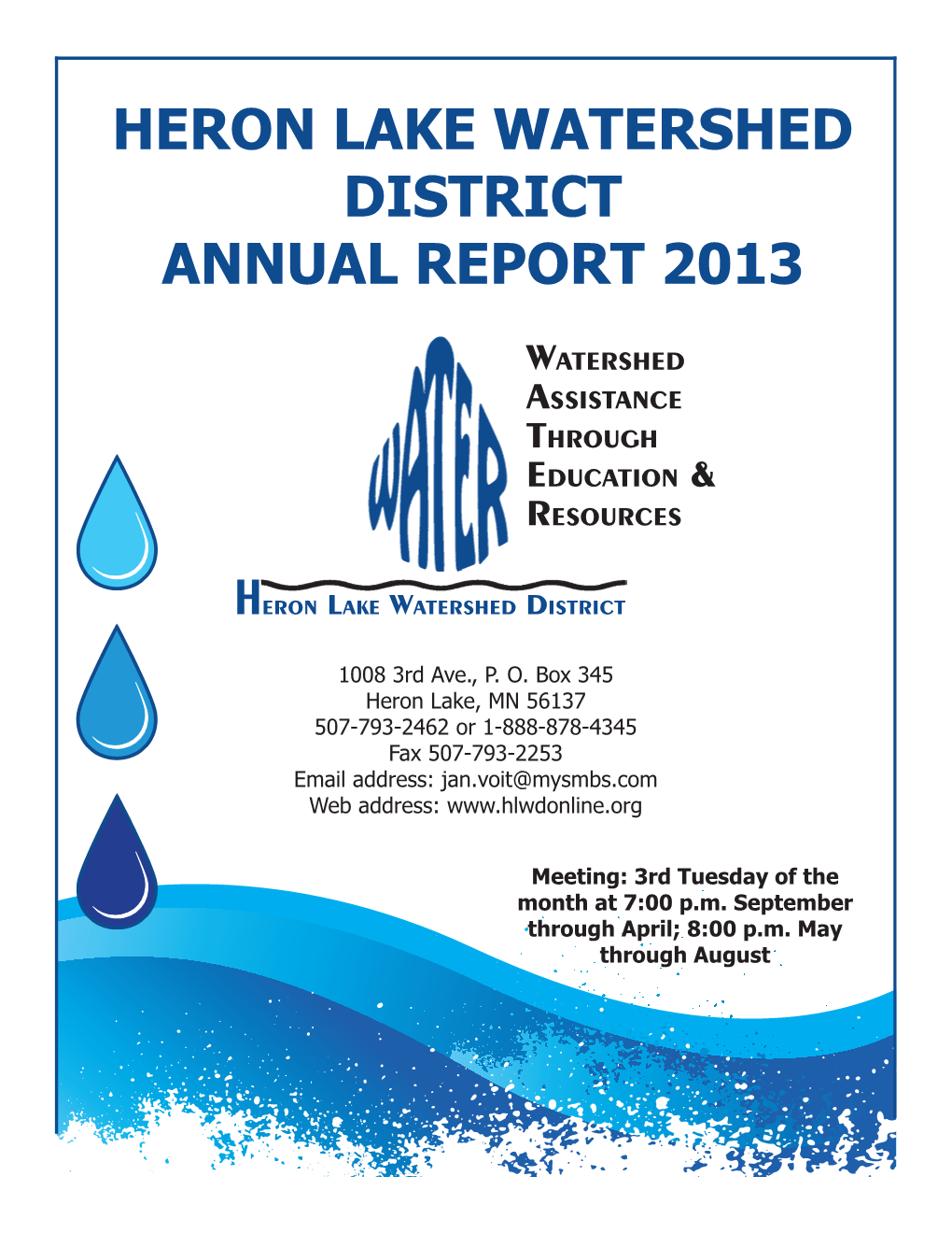 Heron Lake Watershed District Annual Report 2013