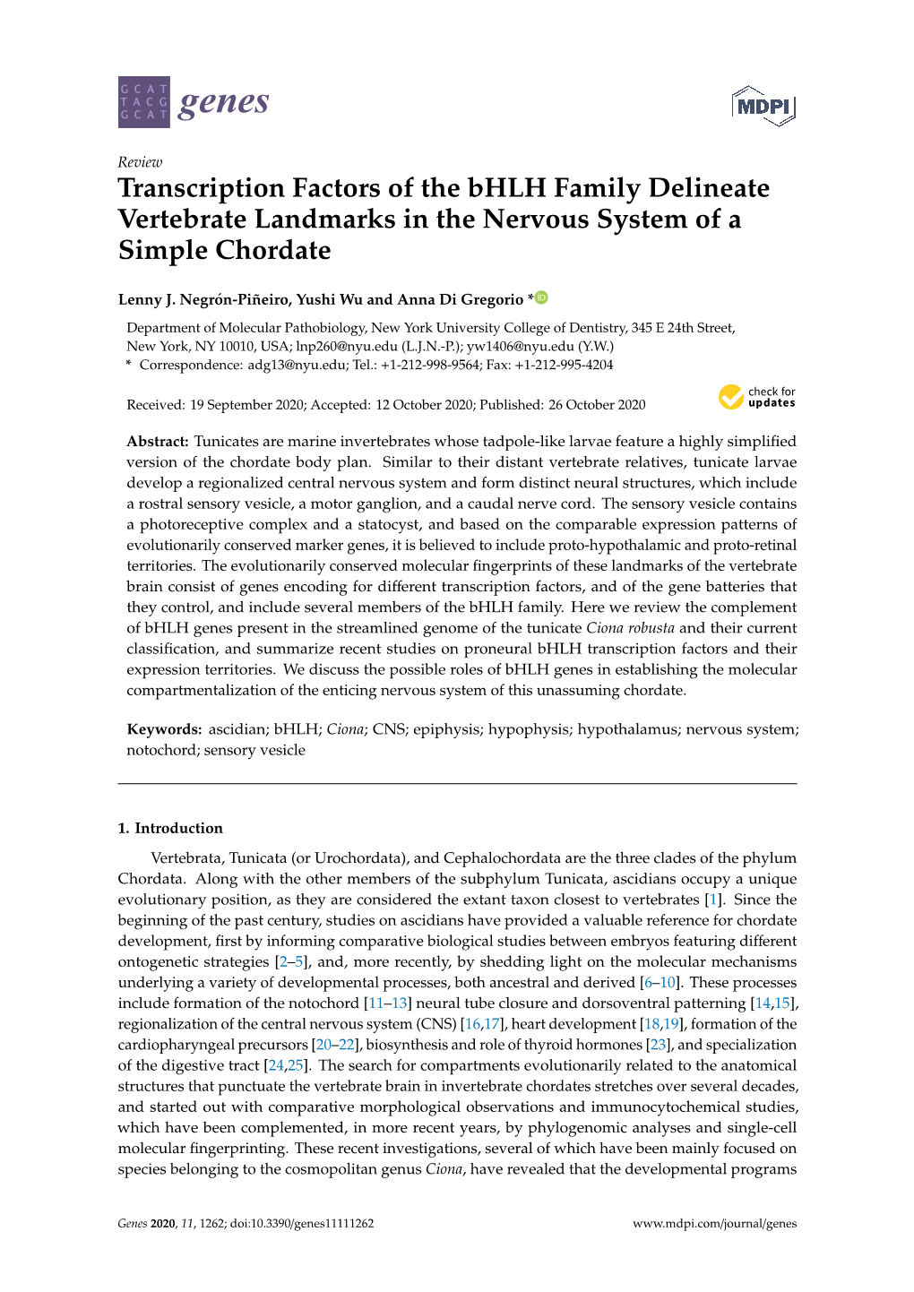 Transcription Factors of the Bhlh Family Delineate Vertebrate Landmarks in the Nervous System of a Simple Chordate