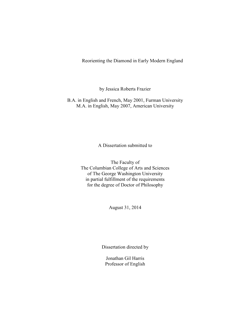 Reorienting the Diamond in Early Modern England by Jessica