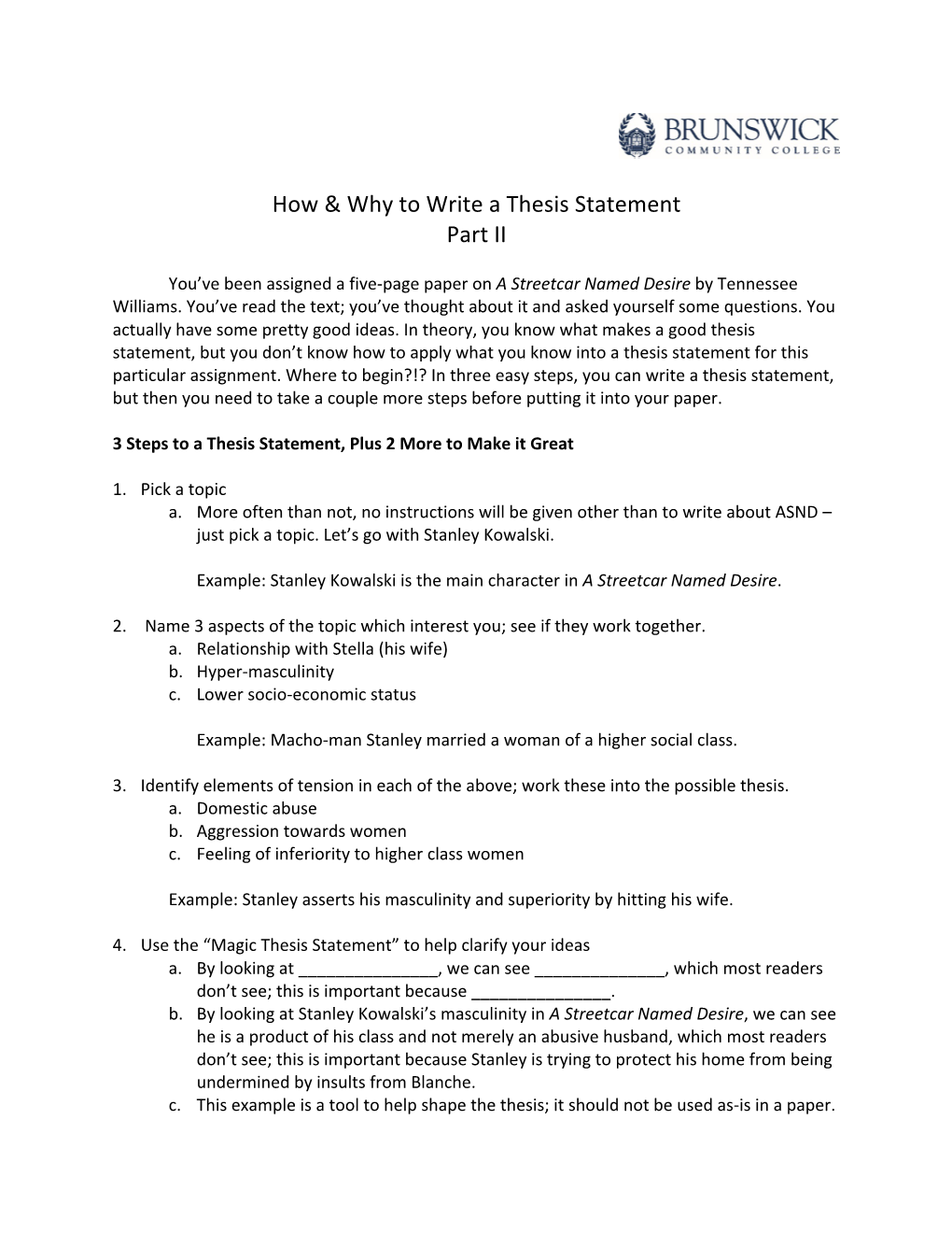 How & Why to Write a Thesis Statement Part II