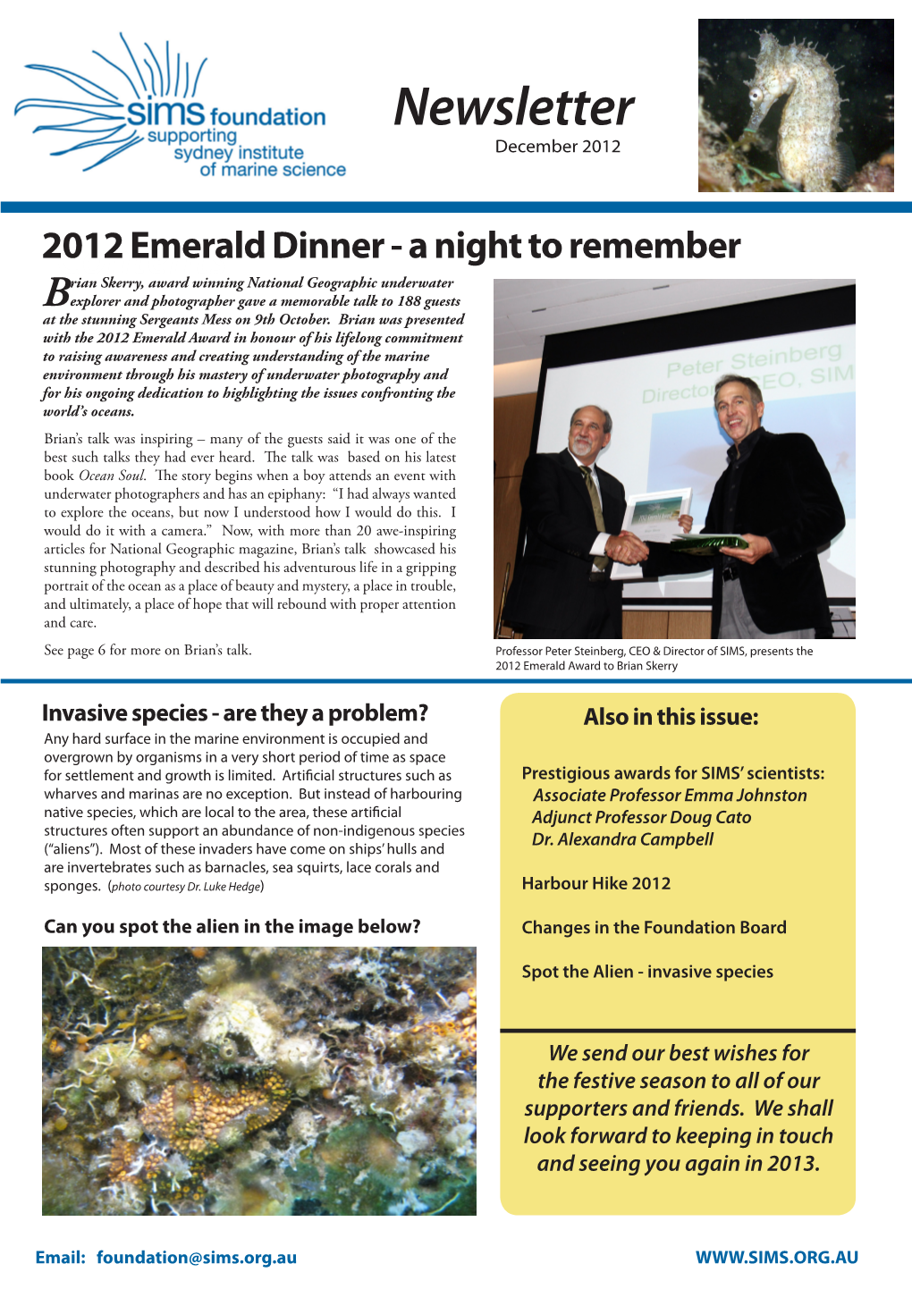 Newsletter December 2012