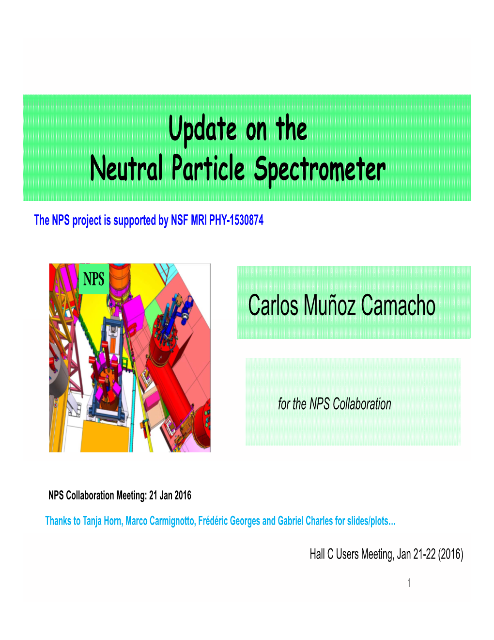 Update on the Neutral Particle Spectrometer