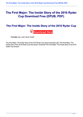 The First Major: the Inside Story of the 2016 Ryder Cup Download Free (EPUB, PDF)