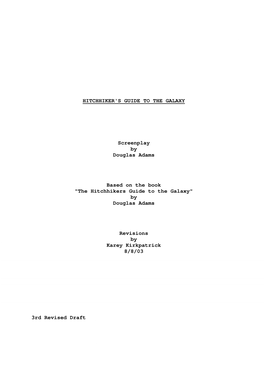 HITCHHIKER's GUIDE to the GALAXY Screenplay by Douglas