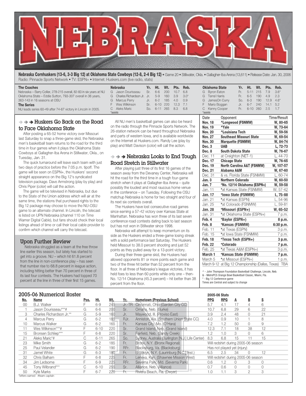Huskers Go Back on the Road to Face Oklahoma