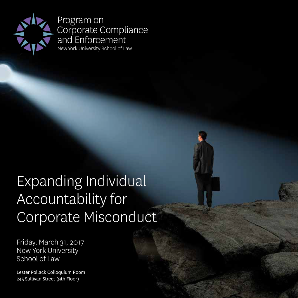 Expanding Individual Accountability for Corporate Misconduct