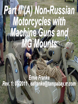 Part II (A) Non-Russian Motorcycles with Machine Guns and MG Mounts